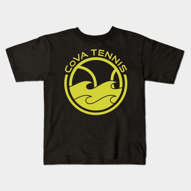 CoVA Tennis - Coastal Virginia Tennis Ball and Beach Waves Logo Design Kids T-Shirt by CoVA Tennis